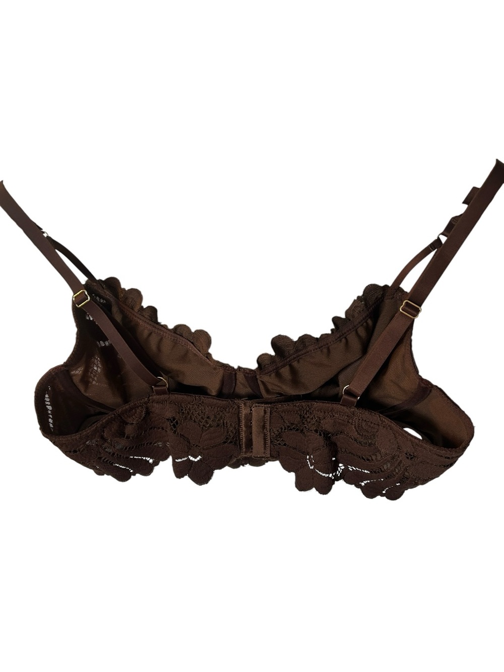 Aerie Show Off Unlined Lace Bra Brown Size 36D Romantic Feminine - Picture 4 of 6